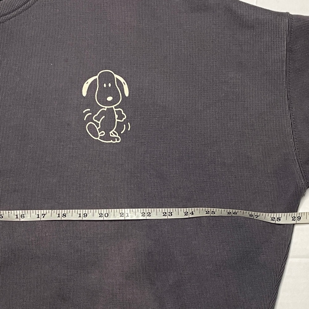 SNOOPY Charlie Brown Sweatshirt Womens 2XL Cropped Gray Faux Fur Lined XXL - Picture 5 of 6
